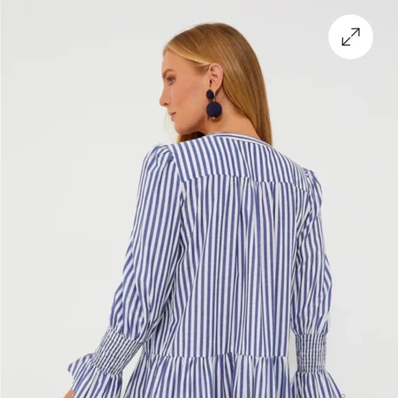 Pomander Place Blue and White Striped Mini Dress - Picture 2 of 13